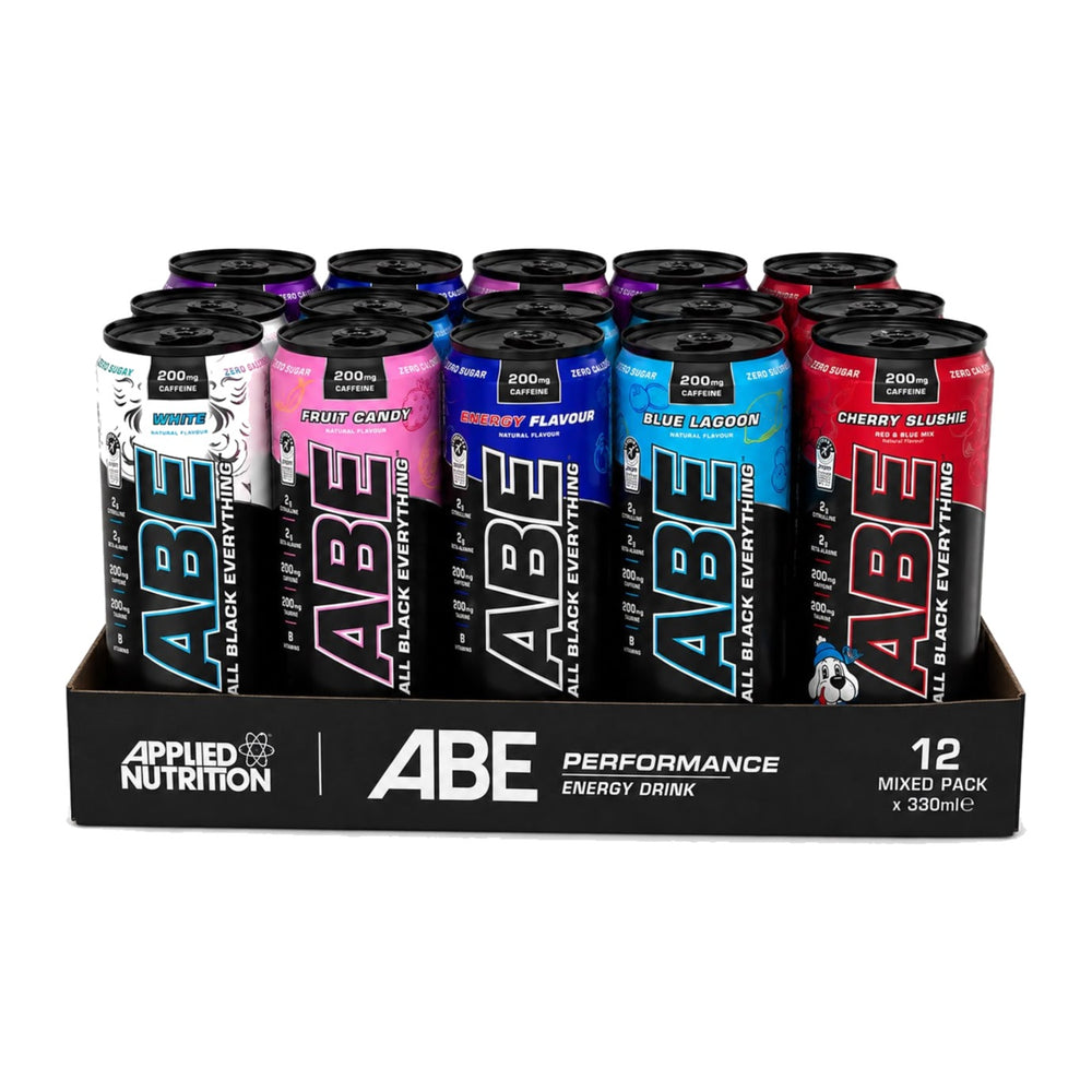 Applied Nutrition ABE Performance energy drink 12 mixed pack tray of 330ml cans