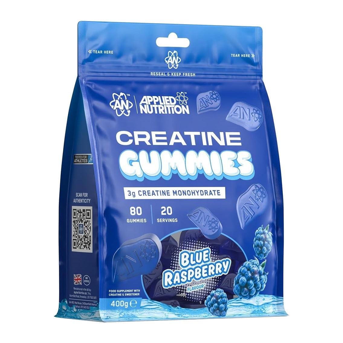 Applied Nutrition Creatine Gummies Blue Raspberry pouch