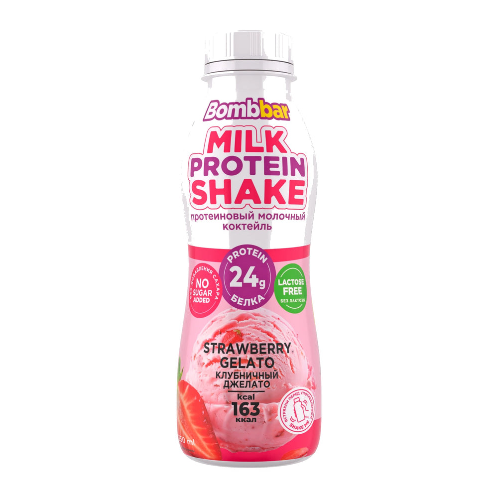 Bombbar Milk Protein Shake Strawberry Gelato 330ml bottle