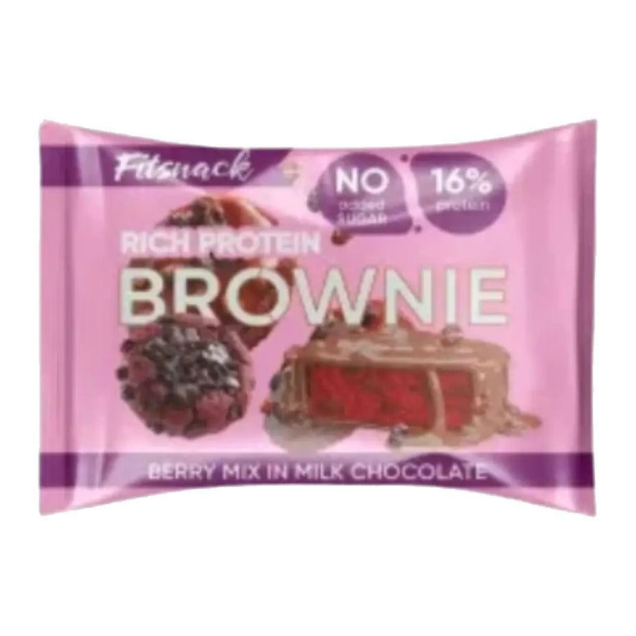 Fitsnack Rich Protein Brownie Berry Mix in Milk Chocolate