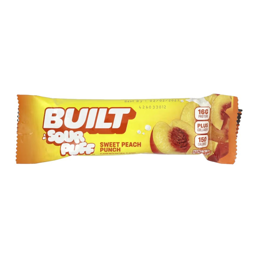 Built Sour Puff Sweet Peach Punch protein bar