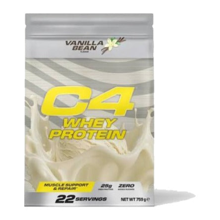 C4 Whey Protein 22 Servings Vanilla Bean 750g pouch